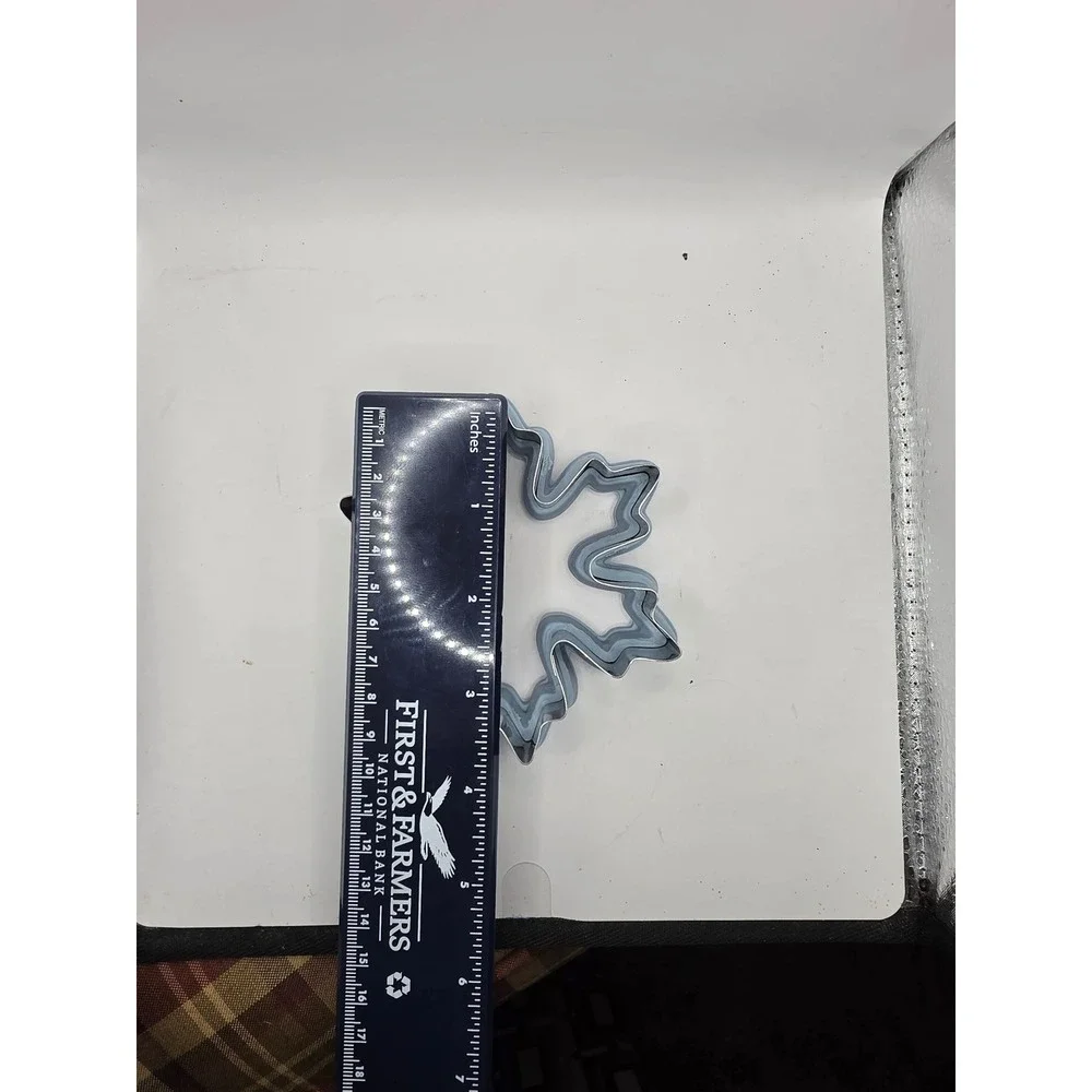 Blue Snowflake Cookie Cutter Metal with Comfort Grip Winter Holiday Baking Tool